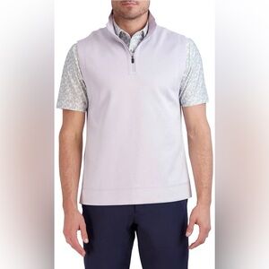 NWT Hickey Freeman‎ 1/4 zip vest Men's Orchid Striped Golf Vest Size Medium